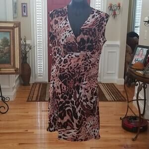 Dana Buchman Light weight Summer Dress Size L Animal Print